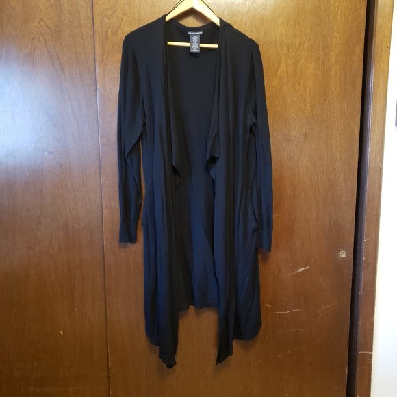 Chelsea and Theodore long black, open cardigan - Picture 1 of 3